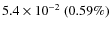 $5.4\times 10^{-2}~(0.59\%)$