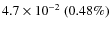 $4.7\times 10^{-2}~(0.48\%)$