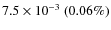 $7.5\times 10^{-3}~(0.06\%)$