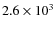 $2.6 \times 10^{3}$