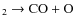 $_{2} \rightarrow \rm CO + O$