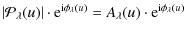 $\displaystyle \left\vert{\cal P}_{\lambda}(u)\right\vert \cdot {\rm e}^{{\rm i}\phi_{\lambda}(u)} = A_{\lambda}(u)\cdot {\rm e}^{{\rm i}\phi_{\lambda}(u)}$