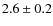 $2.6\pm0.2$
