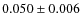 $0.050\pm0.006$