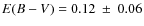 $E(B-V)=0.12 ~\pm~0.06$