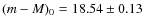 $(m-M)_0=18.54\pm0.13$
