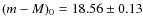 $(m-M)_0=18.56\pm0.13$