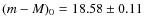 $(m - M)_0=18.58\pm0.11$