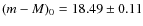 $(m - M)_0=18.49\pm0.11$