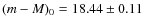 $(m - M)_0=18.44\pm0.11$