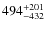 $\rm 494^{+201}_{-432}$