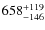 $\rm 658^{+119}_{-146}$
