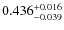 $\rm0.436^{+0.016}_{-0.039}$