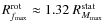 $R^{\rm rot}_{f_{\rm max}}\approx 1.32~R^{\rm stat}_{M_{\rm max}}$