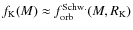 $f_{\rm K}(M)\approx f_{\rm orb}^{\rm Schw.}(M,R_{\rm K})$