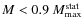 $M<0.9~M_{\rm max}^{\rm stat}$