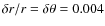 $\delta r/r = \delta \theta = 0.004$