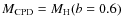 $M_{\rm CPD}=M_{\rm
H}(b=0.6)$