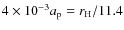 $4\times 10^{-3} a_{\rm p} =
r_{\rm H}/11.4$