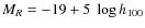 $M_R = -19 +5~ \log h_{100}$