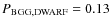 $P_{\rm BGG,DWARF} = 0.13$