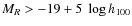 $M_R > -19 +5 ~ \log h_{100}$