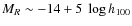$M_R \sim -14 + 5 ~\log h_{100}$