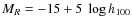 $M_R = -15 +5 ~\log h_{100}$