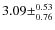 $3.09\pm^{0.53}_{0.76}$