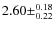 $2.60\pm^{0.18}_{0.22}$