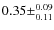 $0.35\pm^{0.09}_{0.11}$