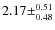 $2.17\pm^{0.51}_{0.48}$