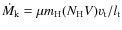 $\dot{M}_{\rm k} = \mu m_{\rm H} (N_{\rm H} V) v_{\rm t} / l_{\rm t}$
