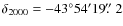 $\delta_{2000}=-43^{\circ}54'19\/\hbox{$.\!\!^{\prime\prime}$ }2$