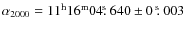 $\alpha_{2000}=11^{\rm {h}}16^{\rm {m}}04\/\hbox{$.\!\!^{\rm s}$ }640\pm0~\hbox{$.\!\!^{\rm s}$ }003$