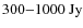 $\rm {300{-}1000~Jy}$