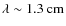$\rm {\lambda\sim1.3~cm}$