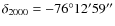 $\delta _{2000}=-76^{\circ }12'59''$