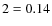 $\protect\ki2 =0.14$