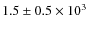 $1.5\pm 0.5 \times 10 ^{3}$