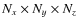 $N_{x}\times N_{y} \times N_{z}$
