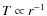 $T\propto r^{-1}$