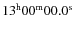 $\rm 13^h00^m00.0^s$