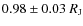 $0.98 \pm 0.03~R_{\rm J}$