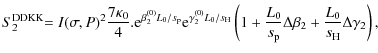 $\displaystyle S_2^{{\rm DDKK}} \hspace{-0.1cm} = I(\sigma,P)^2 \frac{7\kappa_0}...
...{L_0}{s_{\rm p}} \Delta \beta_2 +\frac{L_0}{s_{\rm H}} \Delta \gamma_2 \right),$