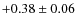 $+0.38 \pm 0.06 $