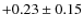 $+0.23 \pm 0.15 $