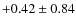 $+0.42 \pm 0.84 $