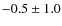 $-0.5 \pm 1.0 $