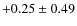 $+0.25 \pm 0.49 $